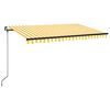 vidaXL Ręcznie zwijana markiza, 450x350 cm, żółto-biała