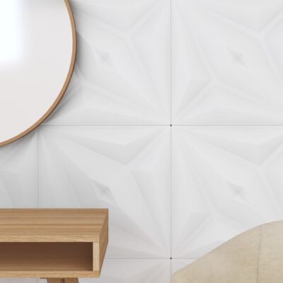 vidaXL Panele ścienne, 24 szt., białe, 50x50 cm, EPS, 6 m², gwiazda