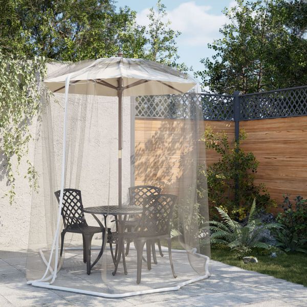 vidaXL Moskitiera pod parasol, biała, Φ300x230 cm