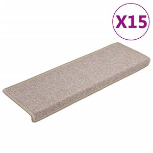 vidaXL Maty na schody 15 szt. 65x21x4 cm Taupe Rectangular Edge