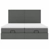 vidaXL Rama łóżka otomana z materacami, szara, 160x200 cm, tkanina