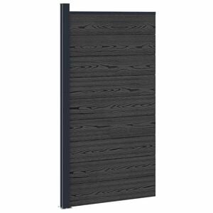 vidaXL Panel ogrodzeniowy WPC i aluminium Czarny
