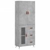 vidaXL Witrynka, szarość betonu 69,5x34x180 cm materiał drewnopochodny