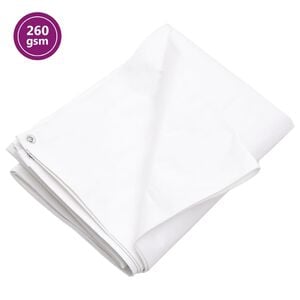 vidaXL Plandeka, 260 g/m&sup2;, 2x3 m, biała, HDPE