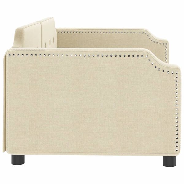 vidaXL Sofa z funkcją spania, kremowa, 100x200 cm, obita tkaniną