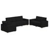 vidaXL Sofa 3 szt. Czarny Tkanina lniana