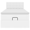 vidaXL Ł&oacute;żko otomana z materacem, biała, 90x190 cm, ekosk&oacute;ra