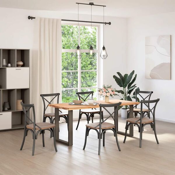 vidaXL Nogi do stołu jadalnego w kształcie litery U 2 szt. Naturalna stal 60x(72-73) cm Stal