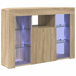 vidaXL Kątowa szafka LED pod telewizor 100x40x68cm Dąb Sonoma