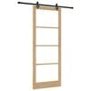 vidaXL Drzwi przesuwne ORKDAL Naturalny i czarny 93 x 232 cm
