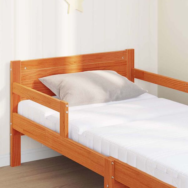 vidaXL Ramka ł&oacute;żka z materacem Brązowy 80 x 200 cm Lite drewno sosnowe