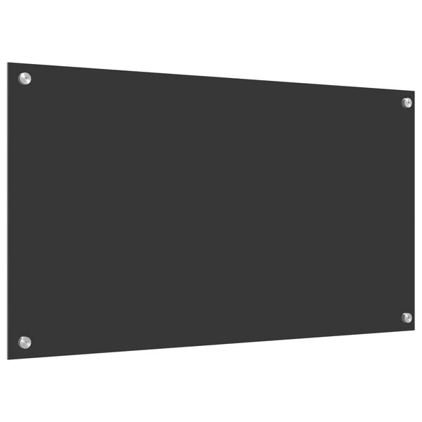 vidaXL Przód kuchenny ciemno szary 90 x 50 x 0,6 cm szkło hartowane