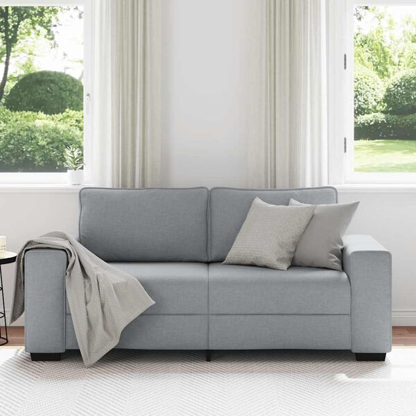 vidaXL Sofa 2-osobowa, jasnoszara, 180x77x82 cm, tapicerowana tkaniną
