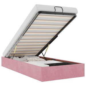 vidaXL Rama ł&oacute;żka otomana bez materaca, r&oacute;żowa, 100x200 cm, aksamit