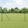 vidaXL Ogrodzenie z słupkiem Zielony 1,5 x 10 m Stal