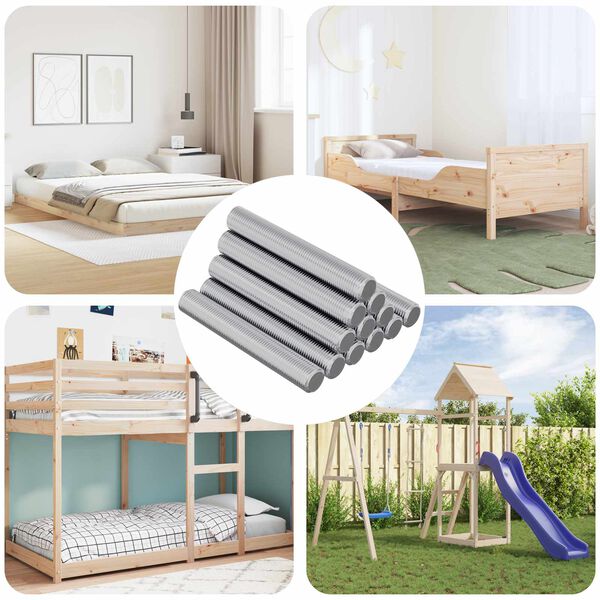 vidaXL Rura gwintowana 1000 pcs Srebrny Stal