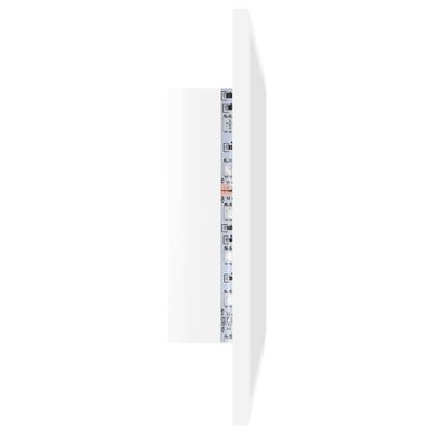 vidaXL Lustro łazienkowe LED, wysoki połysk, białe, 60x8,5x37cm, akryl