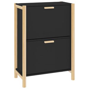 vidaXL Szafka na buty, czarna, 57,5x33x80 cm, materiał drewnopochodny