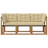 vidaXL Modułowa sofa na zewnątrz z poduszką 3 Sztuka Naturalny