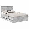 vidaXL Ramka ł&oacute;żka Betonowy szary 135 x 190 cm Drewno inżynieryjne
