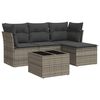 vidaXL 5-cz. zestaw wypoczynkowy do ogrodu, poduszki, szary rattan PE