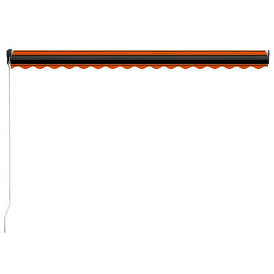 vidaXL Ręcznie zwijana markiza z LED, 400x300 cm, pomarańczowo-brązowa