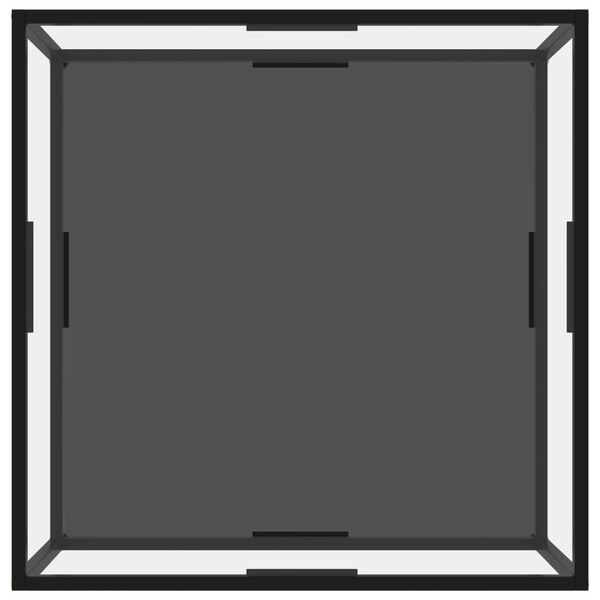 vidaXL Stolik, przezroczysty i czarny, 80x80x35 cm, szkło hartowane