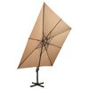 vidaXL Parasol ogrodowy Cantilever z podw&oacute;jnym blatem 300x300 cm Taupe