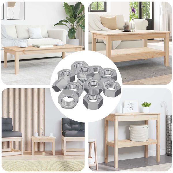 vidaXL Nakrętka sześcienna 9000 pcs Srebrny Metal