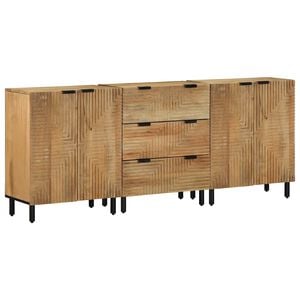 vidaXL 3-częściowy kredens brązowy 60x33x75 cm lite drewno mango