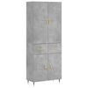 vidaXL Witrynka, szarość betonu 69,5x34x180 cm materiał drewnopochodny