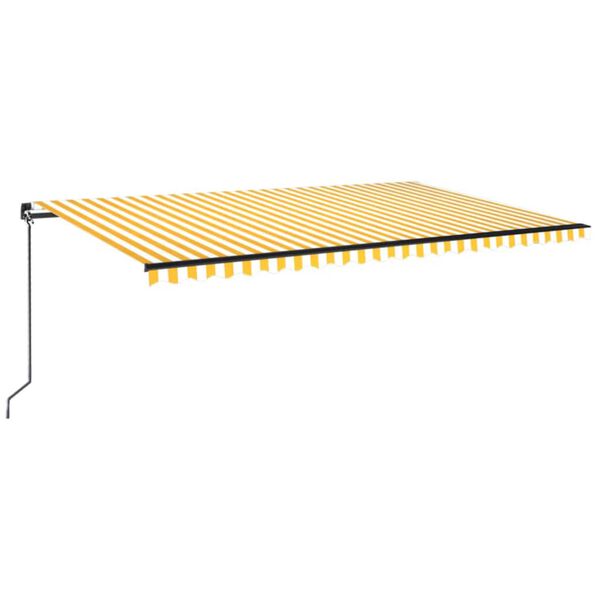 vidaXL Ręcznie zwijana markiza z LED, 500x350 cm, żółto-biała