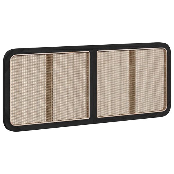 vidaXL Zagł&oacute;wek Z zagł&oacute;wkiem Czarny 140 x 55 x 3 cm rattan