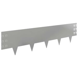 vidaXL Krawężnik do trawnika 20 pcs 100 x 25 cm Stal srebrny