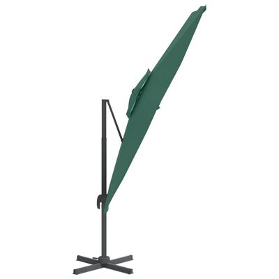 vidaXL Wiszący parasol z podwójną czaszą, zielony, 400x300 cm