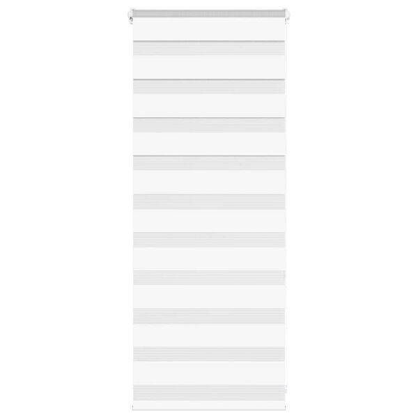 vidaXL Roleta zebra, biała, szerokość tkaniny 60,9 cm, poliester