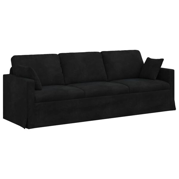 vidaXL Sofa Czarny 228 x 78 x 80 cm Aksamit