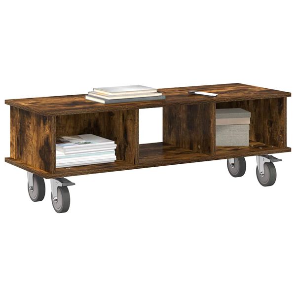 vidaXL St&oacute;ł pod telewizor Dąb wędzony 100 x 35 x 35 cm