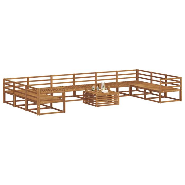 vidaXL Zestaw sof na zewnątrz 11 pcs Naturalny Lite Drewno Akacji