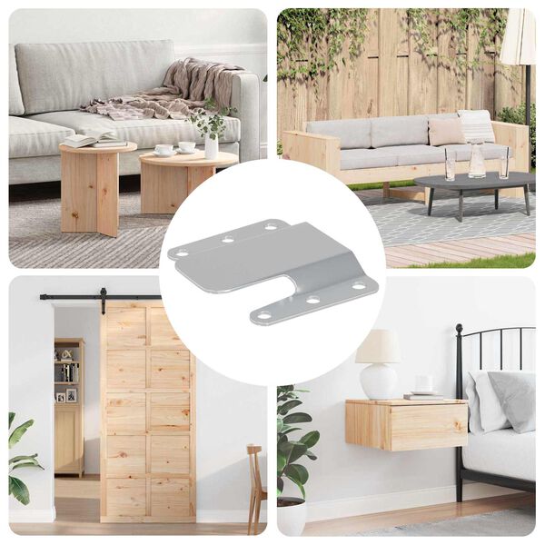 vidaXL Uchwyt montażowy natynkowy 419 pcs Srebrny 75 x 66 mm Stal