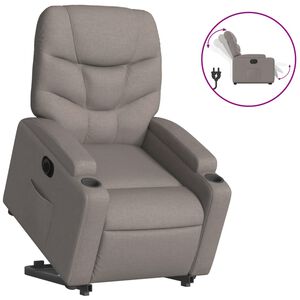 vidaXL Podnoszony fotel rozkładany, elektryczny, kolor taupe, tkanina