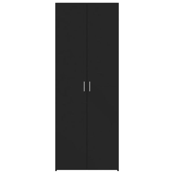 vidaXL Wysoka szafka, czarna, 70x42,5x185 cm, materiał drewnopochodny