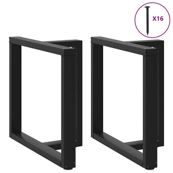 vidaXL Nogi do stołu jadalnego w kształcie litery T 2 szt. Czarne 80x35x(72-73) cm Stal