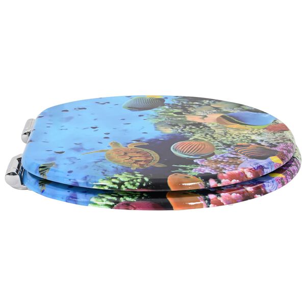 vidaXL Deska toaletowa 2 pcs Głęboki niebieski morski 44 x 38 cm