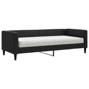vidaXL Sofa z materacem do spania, czarna, 80x200 cm, tkanina