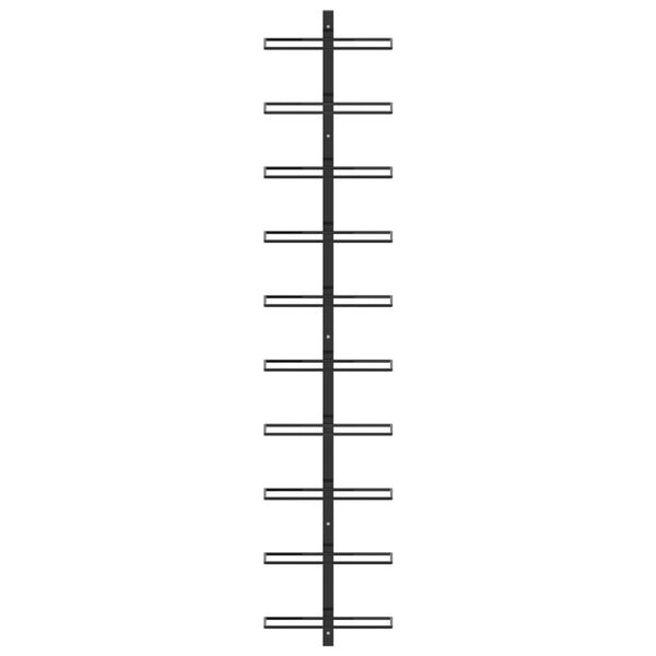 vidaXL Ścienny uchwyt na 10 butelek wina, czarny, metalowy