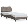 vidaXL Rama ł&oacute;żka z LED bez materaca Hvar Taupe 80x200 cm Tkanina
