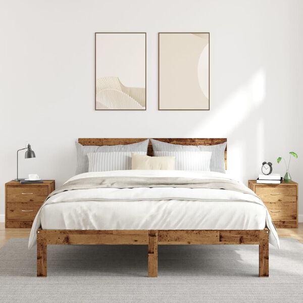 vidaXL Szafki nocne, 2 szt., stare drewno, 40x30x40 cm