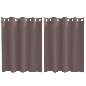 vidaXL Firany blackout z k&oacute;łkami 2 pcs Ciemny brąz 140 x 140 cm