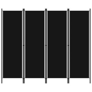 vidaXL Parawan 4-panelowy, czarny, 200 x 180 cm